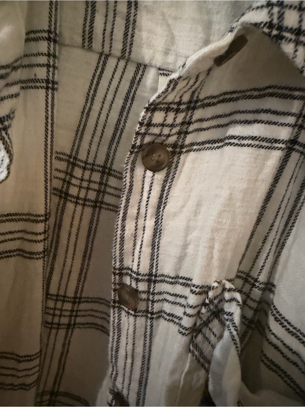 Maurices Black and White Plaid Button-Up Shirt - Picture 2 of 4